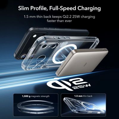 6. Zestaw ESR Classic Hybrid MagSafe + Szkło hartowane na iPhone 17 Pro - przezroczyste