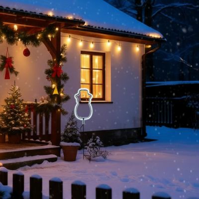 7. NEON BAŁWAN BIAŁY 81 LED NA BATERIE 14,5x96CM LUCA