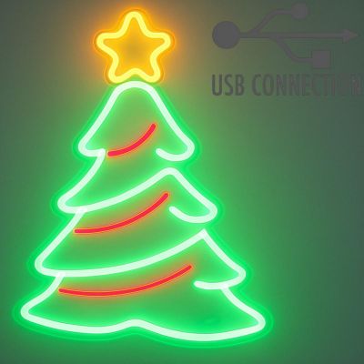 7. LAMPA ŚCIENNA NEON CHOINKA