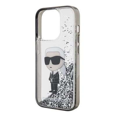 6. Etui Karl Lagerfeld Liquid Glitter Ikonik do iPhone 15 Pro - przezroczyste