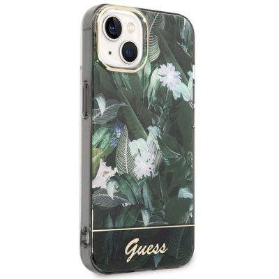 4. Etui Guess Jungle Collection na iPhone 14 - zielone
