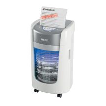Niszczarka Leitz IQ OptiMax Home Office 225, 15l, P5, 6 kartek, Automatyczny Start/Stop, Funkcja cofania, Obrotowy pojemnik - 33% większa pojemność na ścinki