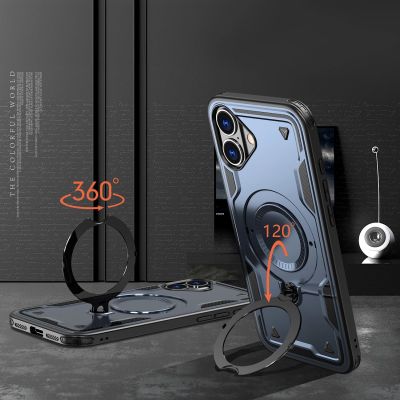 3. Etui Hybrid Armor Trendy z MagSafe na iPhone 16 - niebieskie