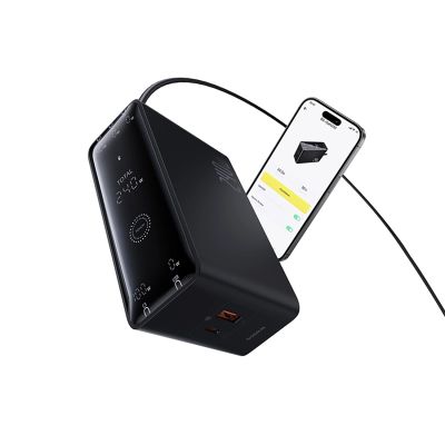 2. Ładowarka sieciowa Baseus Digital GaN 3xUSB-C 1xUSB-A 240W z kablem zasilającym - czarna