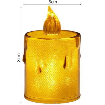 8. ŚWIECA DEKORACYJNA 10,5 CM AMBER CIEPŁY BIAŁY 1 LED