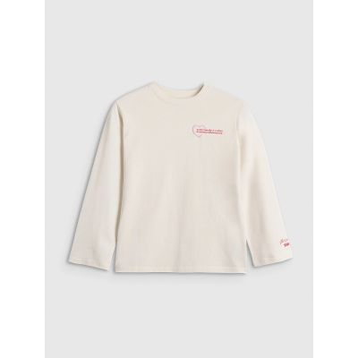 6. Longsleeve oversize z nadrukiem dziewczęcy 4F 4FJRAW25TLONF589-11S