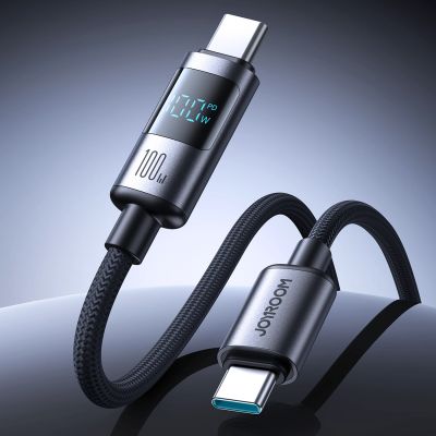4. Kabel Joyroom S-A16 Pro Prism Series 100W USB-C - USB-C z wyświetlaczem cyfrowym 1,2m - czarny