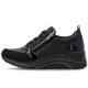 3. Półbuty damskie sneakersy na koturnie czarne Remonte Rieker D0T22-03