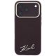 3. Etui Karl Lagerfeld Saffiano Small Script Metal Logo MagSafe na iPhone 17 Pro / 18 Pro - burgundowe
