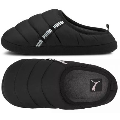 4. Kapcie klapki męskie/damskie zimowe PUMA SCUFF BLACK czarne ocieplane (384945-01)