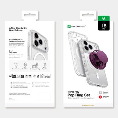 10. Etui AMAZINGTHING Titan Pro Pop Lens na iPhone 18 Pro z osłoną aparatu uchwytem i podstawką kompatybilne z MagSafe - fioletowe