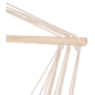 8. HAMAK FOTEL WISZĄCY BRAZYLIJSKI 100x50CM NATURA Z WSZYTĄ PODUSZKĄ BIAŁY