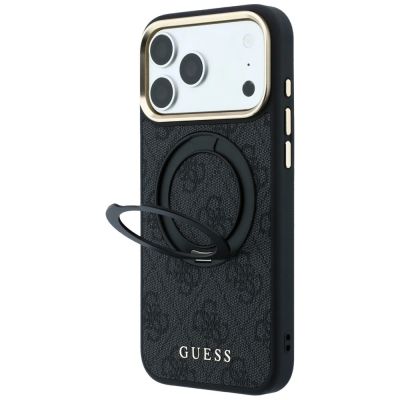 2. Etui Guess Ring Stand 360 4G Classic Logo MagSafe na iPhone 17 Pro / 18 Pro - czarne