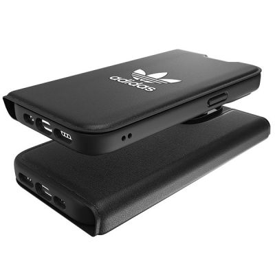 6. Etui Adidas OR Booklet Case BASIC na iPhone 14 Pro - czarno-białe