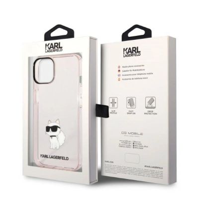 8. Etui Karl Lagerfeld Ikonik Choupette na iPhone 14 - różowe