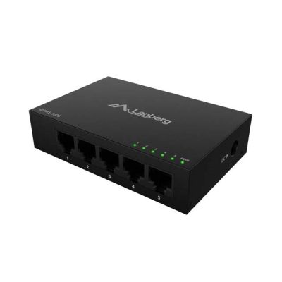 3. LANBERG SWITCH DSM1-1005 5X1GB/S NIEZARZĄDZALNY GIGABIT ETHERNET DESKTOP 12V (OBUDOWA METALOWA)