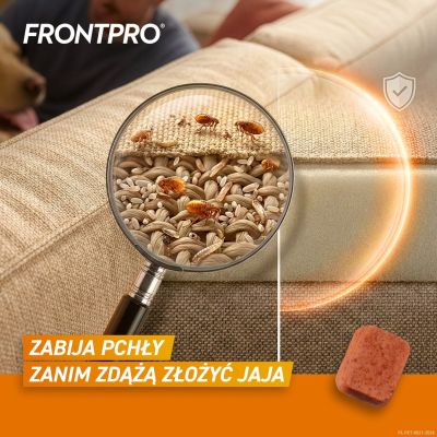4. FRONTPRO Tabletki na pchły i kleszcze dla psa (>25-50 kg) - 3x 136mg