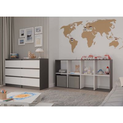 8. REGAŁ MALAX 2X4 ANTRACYT/BIEL