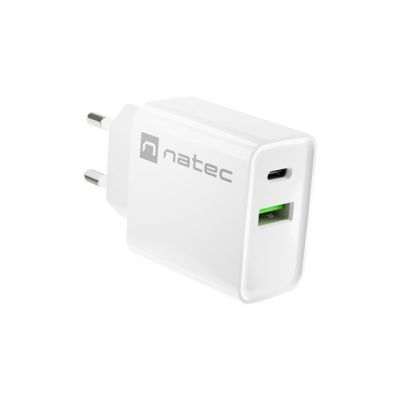 5. NATEC ŁADOWARKA SIECIOWA RIBERA USB-A + USB-C 20W POWER DELIVERY BIAŁA NUC-2061