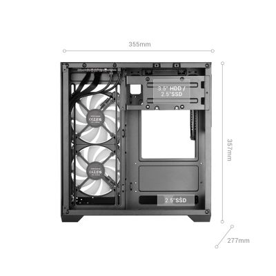 7. TACENS MARS MC-VIEW3 3xARGB USB-C mATX- obudowa/cases