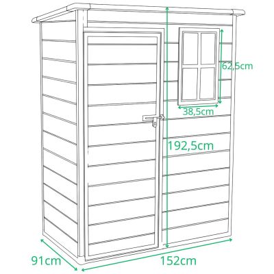 5. DOMEK OGRODOWY NARZĘDZIOWY PVC 152x91x192,5CM