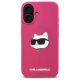 3. Etui Karl Lagerfeld Silicone Choupette Head Print MagSafe na iPhone 16 - fuksja