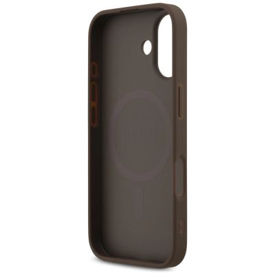 7. Etui Guess 4G Printed Stripes MagSafe na iPhone 17 - brązowe