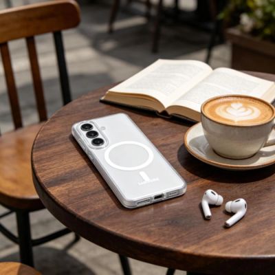 6. Etui Tech-Protect MagSlim MagSafe na Samsung Galaxy S26 - przezroczysto-matowe