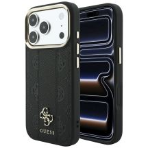 Etui Guess Stripe Peony 4G Logo MagSafe na iPhone 17 Pro / 18 Pro - czarne