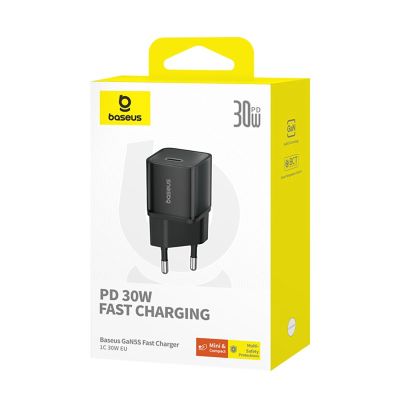 6. Ładowarka sieciowa Baseus GaN5S 30W EU USB-C - czarna