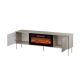 6. Szafka RTV EF + kominek czarny TRESSE 180x40x54,5 kaszmir mat