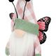 9. SKRZAT GNOM MOTYL RÓŻOWY 25CM DEKORACJA WIOSENNA