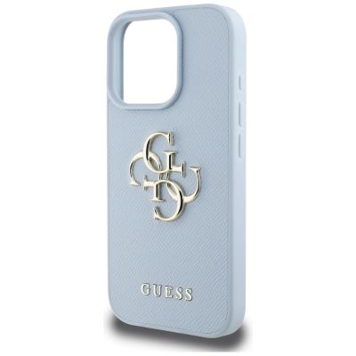 6. Etui Guess Grained Big 4G Logo Small Classic Logo na iPhone 16 Pro - niebieskie