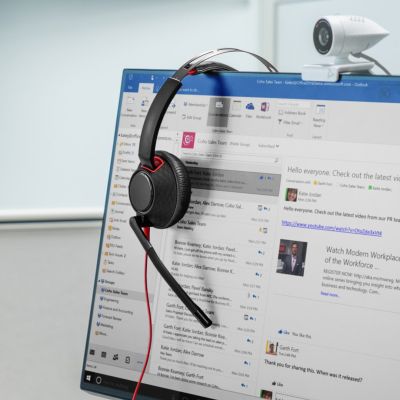 153. Słuchawki Poly Blackwire 5220 Stereo USB-C Headset +3.5mm Plug +USB-C/A Adapter 8X231AA