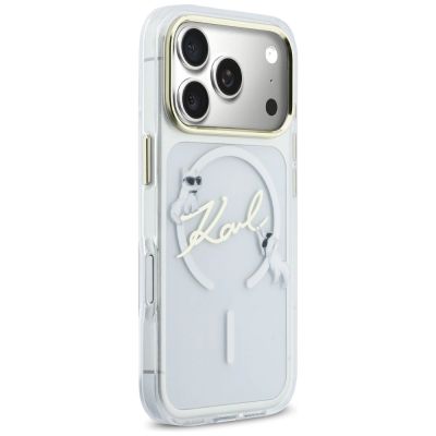 4. Etui Karl Lagerfeld IML Choupettes Karl  Script Logo MagSafe na iPhone 17 Pro - przezroczyste