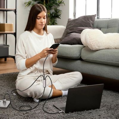 3. Kabel Tech-Protect UltraBoost 3w1 USB-A - Lightning / USB-C / micro USB 3.5A 1m - szary