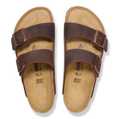 13. Klapki damskie/męskie brązowe Birkenstock Arizona Nubuk Habana narrow wąskie (52533)