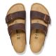 13. Klapki damskie/męskie brązowe Birkenstock Arizona Nubuk Habana narrow wąskie (52533)