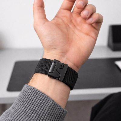 4. Pasek Tech-Protect Nylon Clasp na Samsung Galaxy Watch Ultra 47 mm - czarny