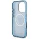 7. Etui Guess IML Metal Glitter 4G Circle Triangle MagSafe na iPhone 16 Pro Max - niebieskie