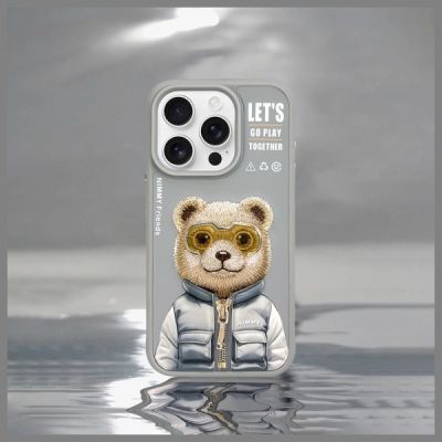 11. Etui Nimmy Cool&Cute 2.0 Bear na iPhone 15 Pro - szare
