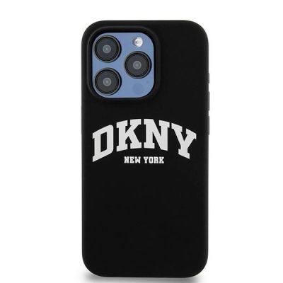 3. Etui DKNY Liquid Silicone White Printed Logo MagSafe na iPhone 13 Pro / 13 - czarne