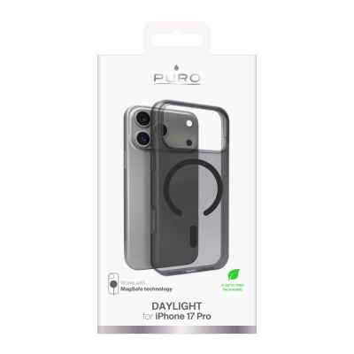 2. Etui silikonowe Puro Daylight kompatybilne z Magsafe na iPhone 17 Pro - półprzezroczyste czarne