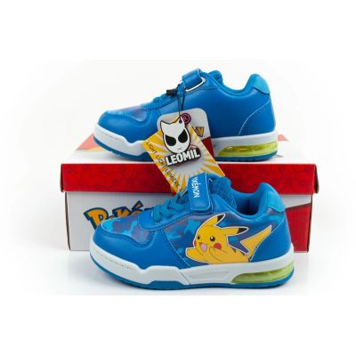 10. Leomil buty sportowe dziecięce sneakersy Pokemon lekkie na rzep LED niebieskie