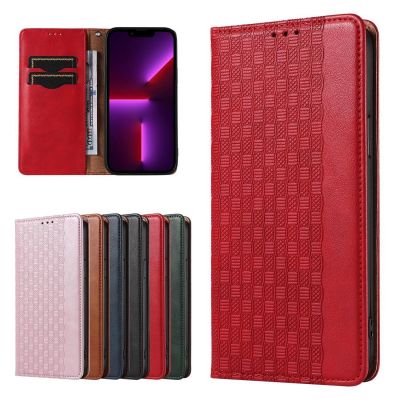2. Magnet Strap Case etui iPhone 14 Pro pokrowiec z klapką portfel mini smycz podstawka czerwone