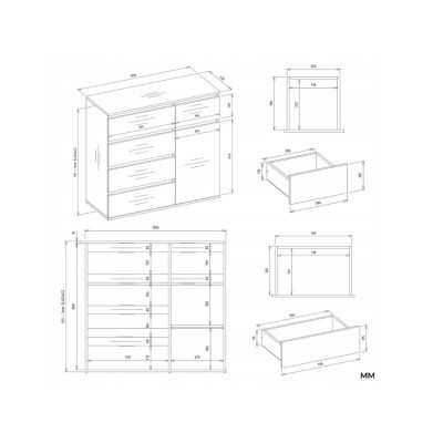 8. KOMODA MALWA 1D5S BIAŁY