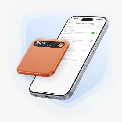 11. Rejestrator głosu BOYA Notra z transkrypcją AI - pomarańczowy