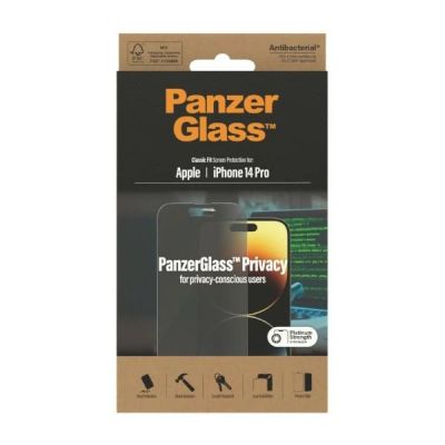 8. Szkło PanzerGlass Classic Fit prywatyzujące antybakteryjne na iPhone 14 Pro