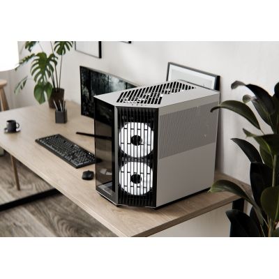 3. Obudowa APNX V1, Midi-Tower, ATX, Tempered Glass, czarno-biała
