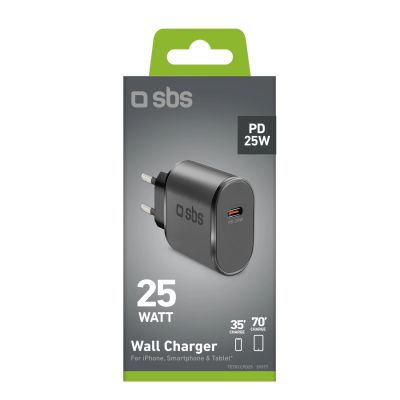 3. Ładowarka sieciowa SBS TETR1CPD25 25W USB-C z Power Delivery - czarna